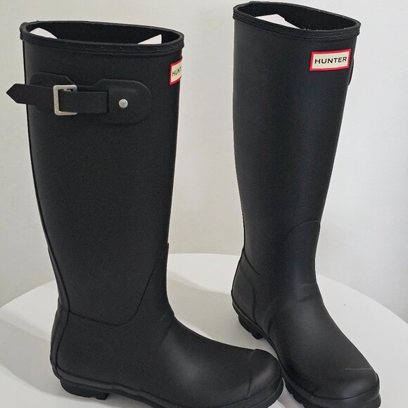 NIB Women's Hunter Original Tall Rain Boots in black, Size 7 - Picture 4 of 16